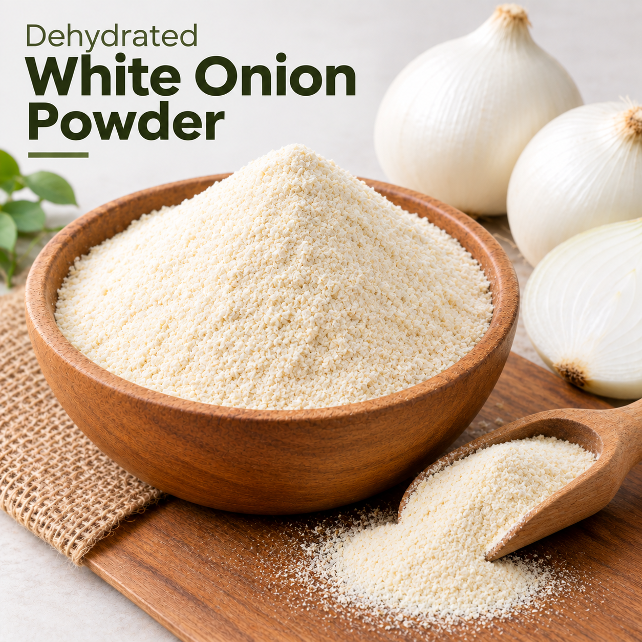Dehydrated white onion powder
